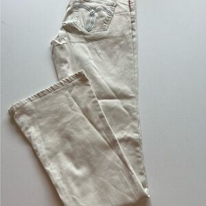 NWT Fiorucci Cream Skinny Flare Leg Jeans 30/44 34" Inseam!! MSRP $165 (D4)